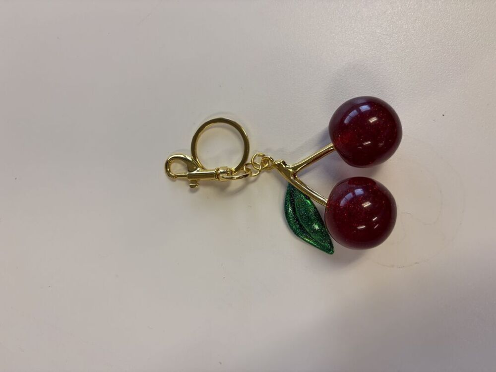 Red Glass Cherry Bag Charm